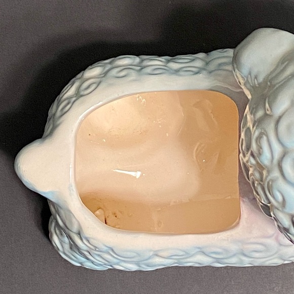 Vintage Rubens Anthropomorphic Curly Baby Lamb Planter - Pink/Blue - Japan - Picture 7 of 8